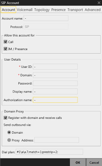 X-lite account details