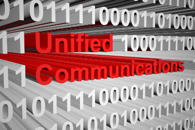 Artist's depiction of Unified Communications as binary data